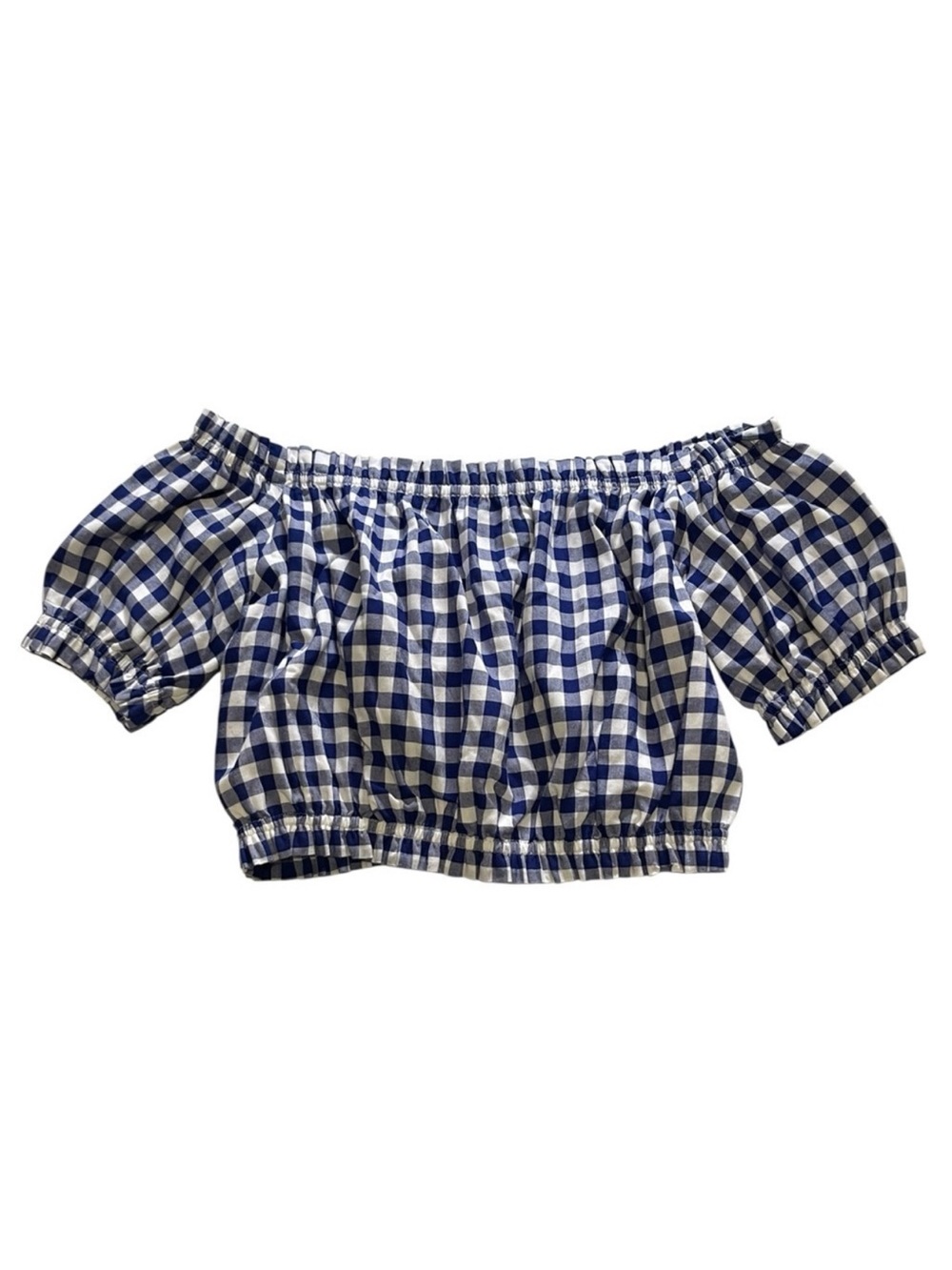 L'Academie
L'Academie Blue & White
Gingham
Off-the-Shoulder Crop Top Size Small - Picture 10 of 10